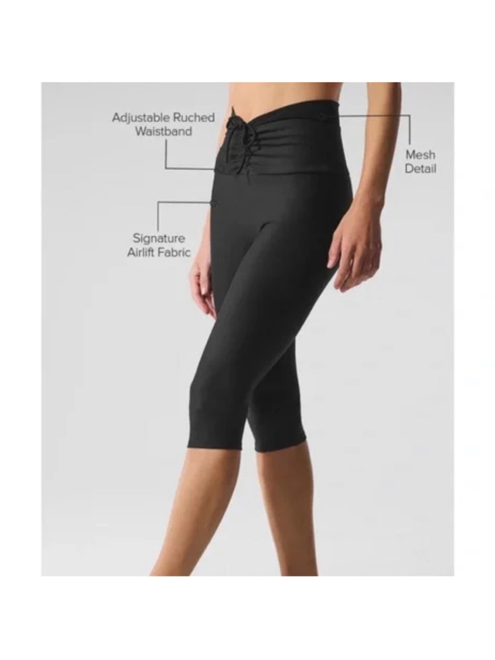 NWOT ALO Yoga High-Waist Airlift Mesh Divine Capri Leggings- Size Xxs